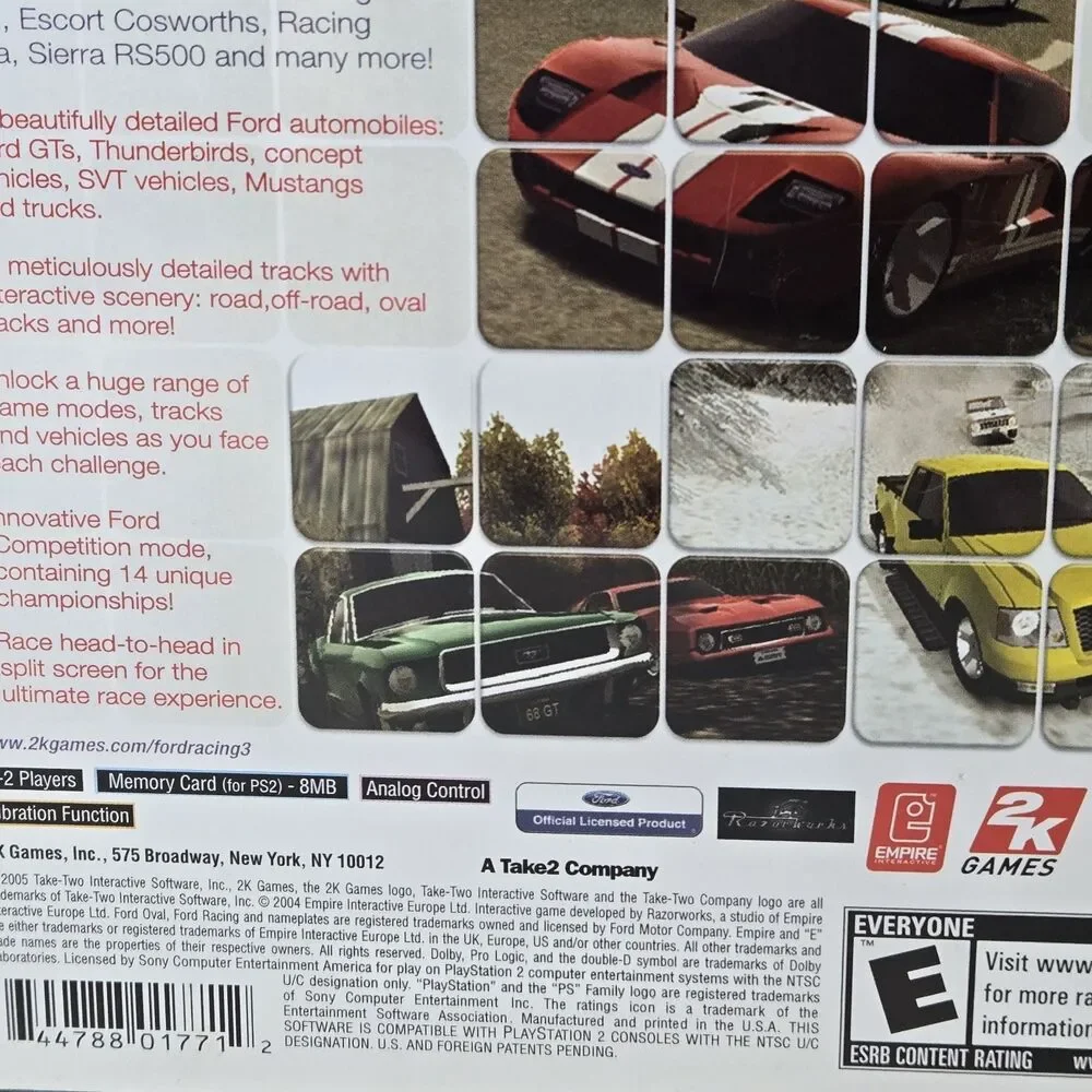 Ford Racing 3 PS2 Sony Playstation 2 Cib Tested and Working